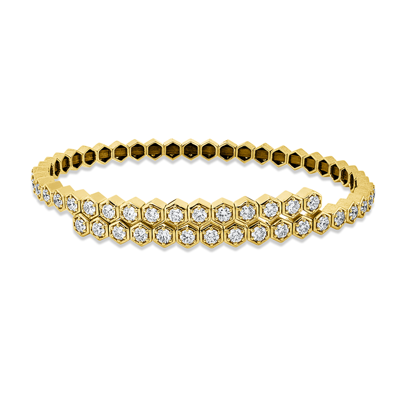 Armreif    aus 750/-18 Karat Gelbgold mit 34 Diamanten 2