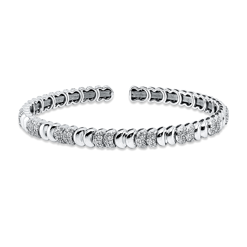 Armreif    aus 750/-18 Karat Weißgold mit 128 Diamanten 1