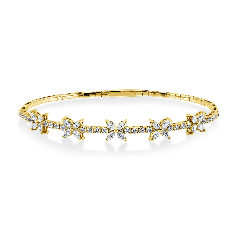 Armreif    aus 750/-18 Karat Gelbgold mit 58 Diamanten 1