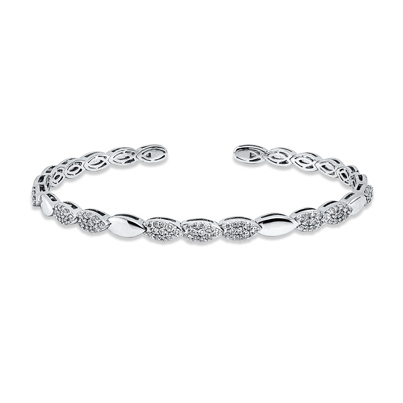 Armreif    aus 750/-18 Karat Weißgold mit 99 Diamanten 0