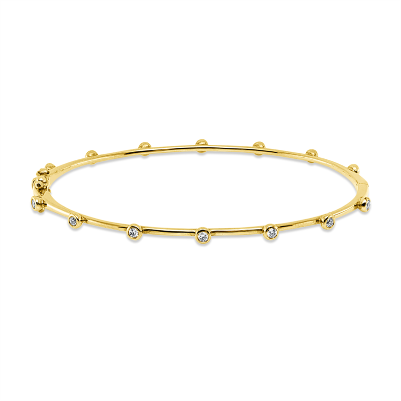 Armreif    aus 750/-18 Karat Gelbgold mit 14 Diamanten 0