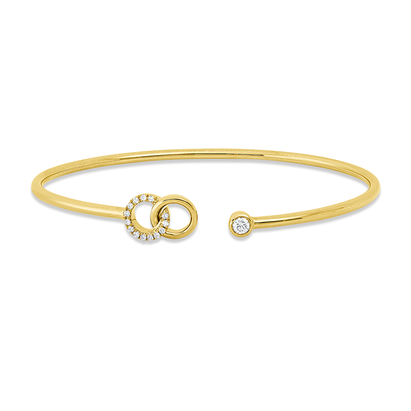 Armreif    aus 750/-18 Karat Gelbgold mit 15 Diamanten 0