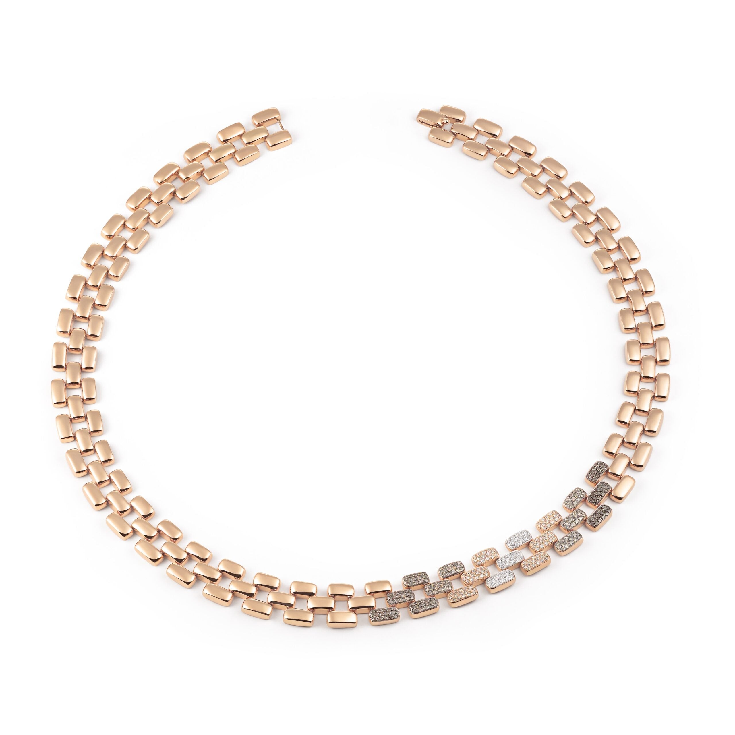 Collier aus Roségold mit weissen und braunen Brillanten - Markis Juwelier Küsnacht