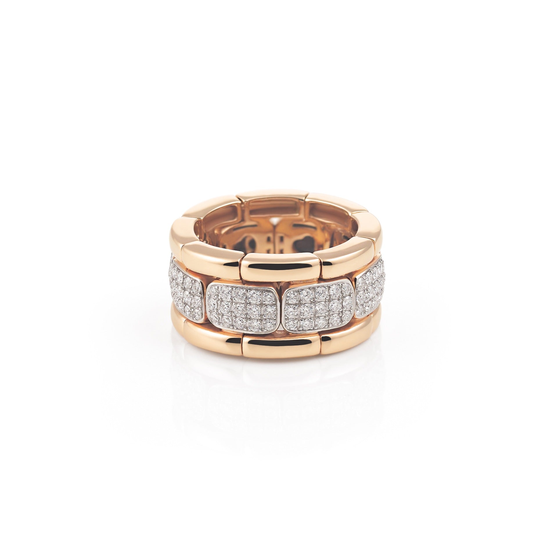 Stretch-Ring aus Roségold mit weissen Brillanten - Markis Juwelier Küsnacht