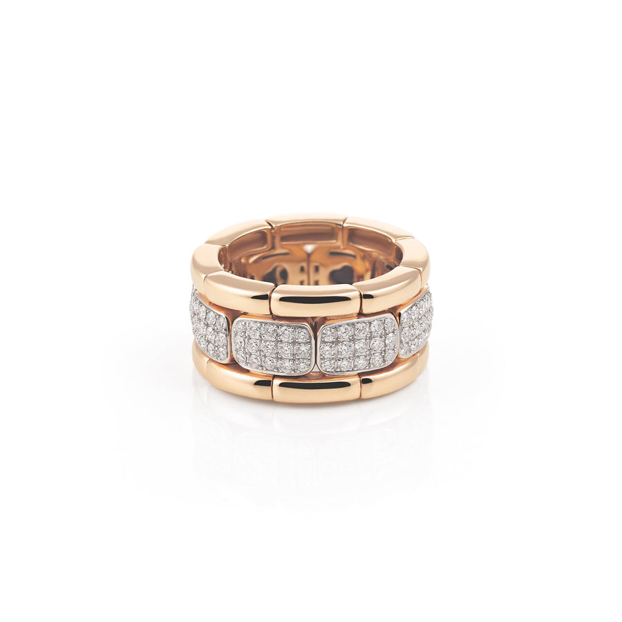 Stretch-Ring aus Roségold mit weissen Brillanten - Markis Juwelier Küsnacht