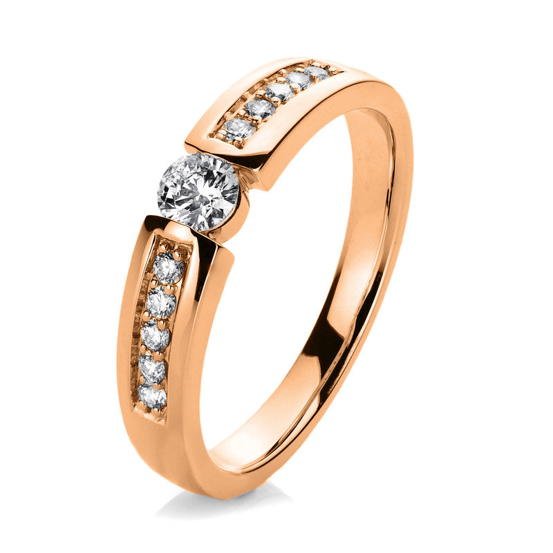 Ring    aus 585/-14 Karat Rotgold mit 11 Diamanten 0