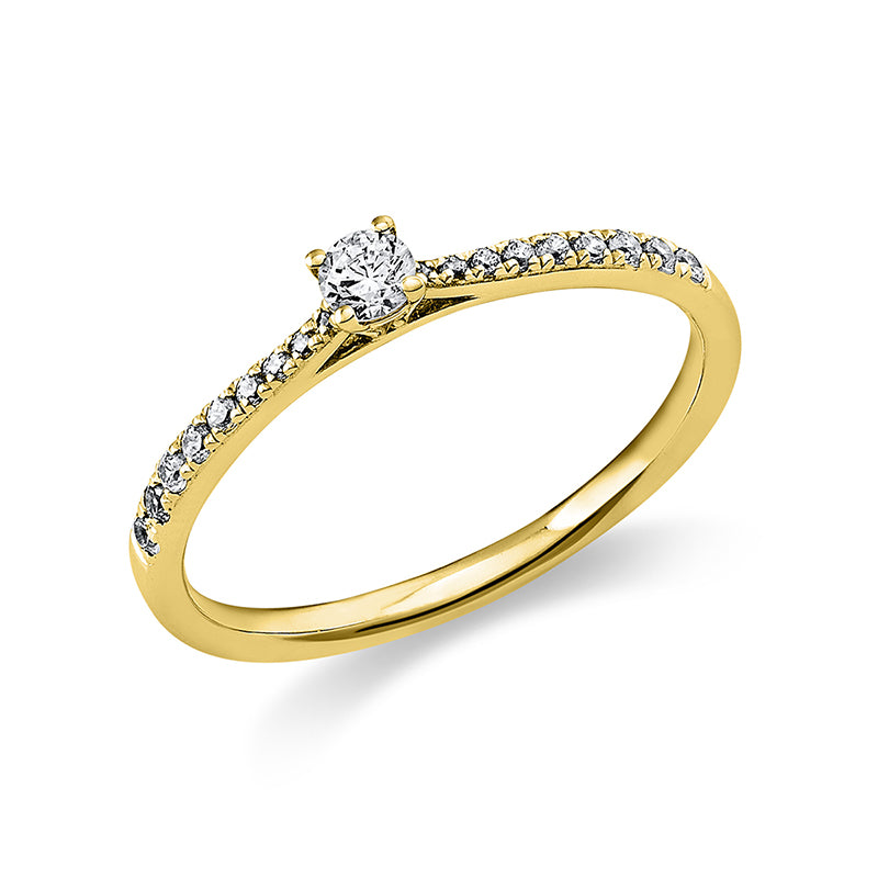Ring    aus 585/-14 Karat Gelbgold mit 19 Diamanten 0