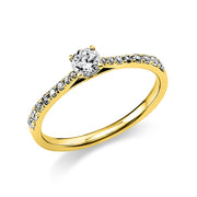 Ring    aus 585/-14 Karat Gelbgold mit 17 Diamanten 0