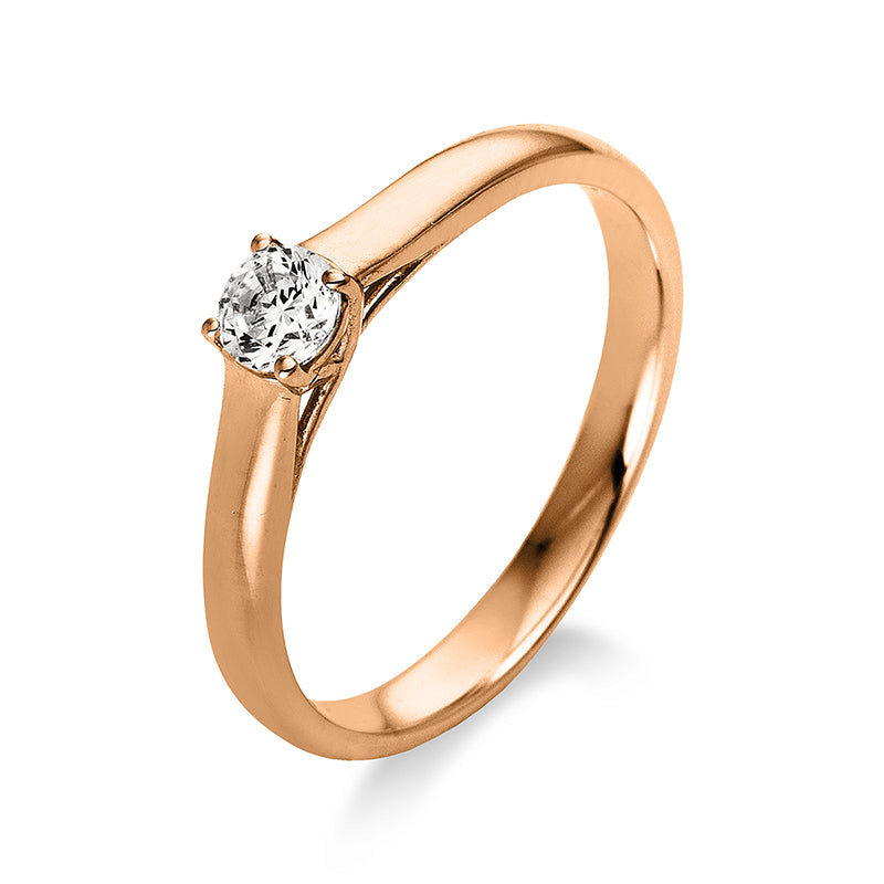 Ring    aus 750/-18 Karat Rotgold mit 1 Diamant 0