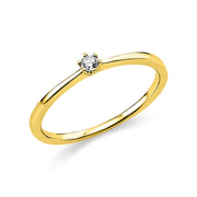 Ring    aus 585/-14 Karat Gelbgold mit 1 Diamant 0