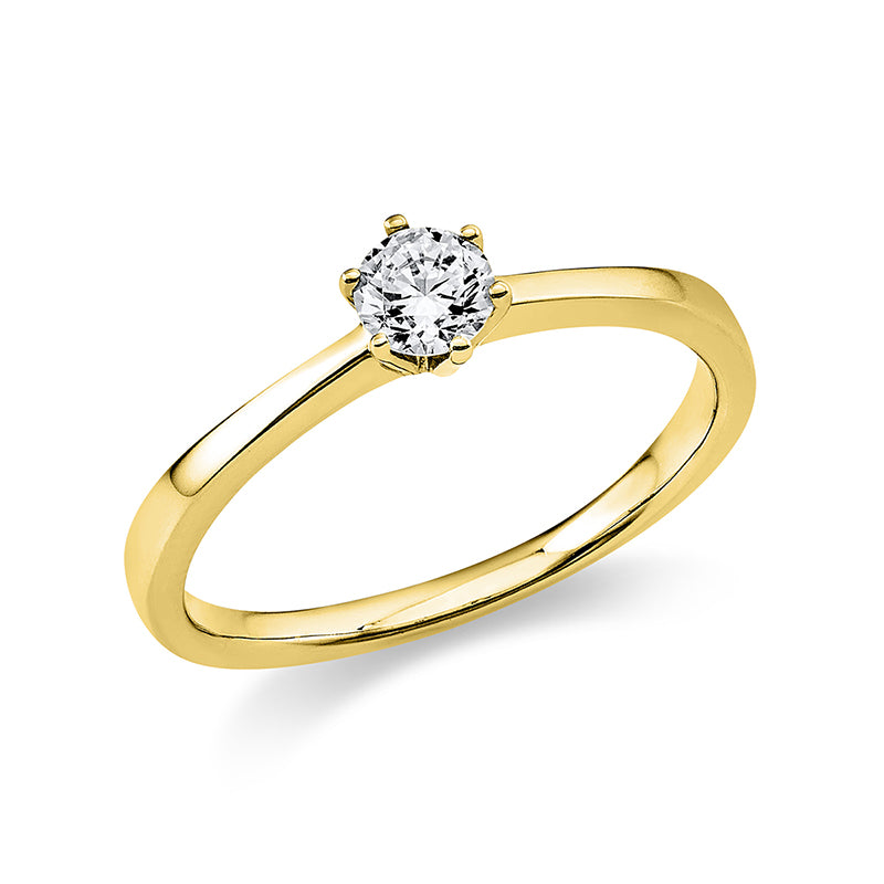 Ring    aus 585/-14 Karat Gelbgold mit 1 Diamant 0