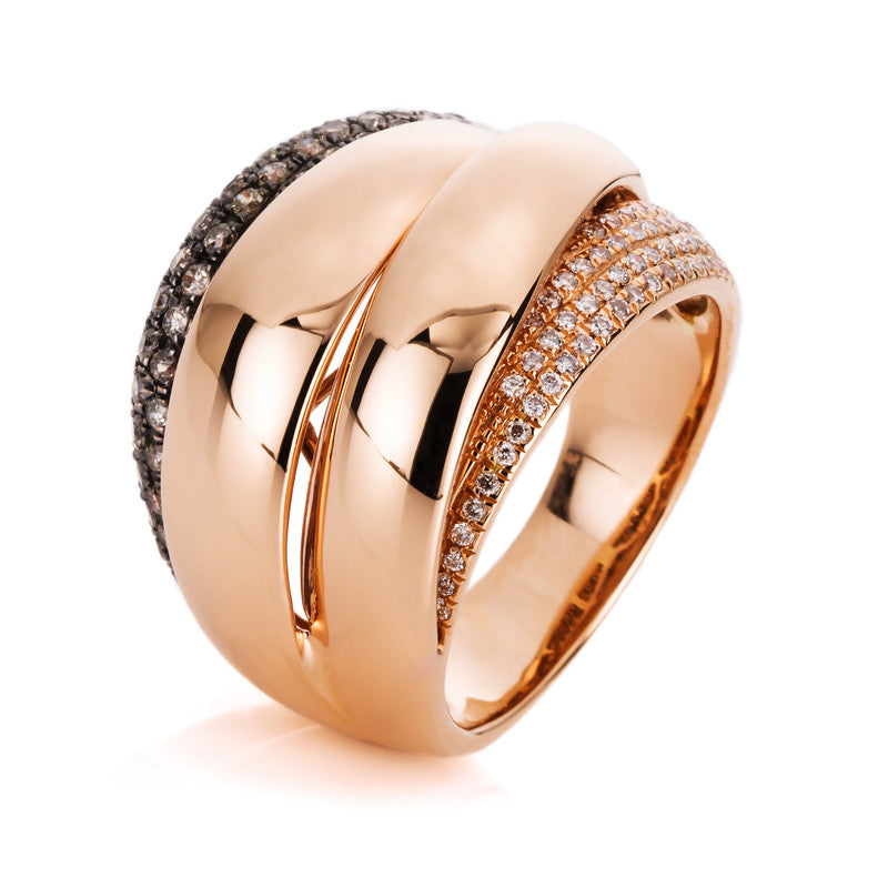 Ring    aus 750/-18 Karat Rotgold mit 118 Diamanten 0