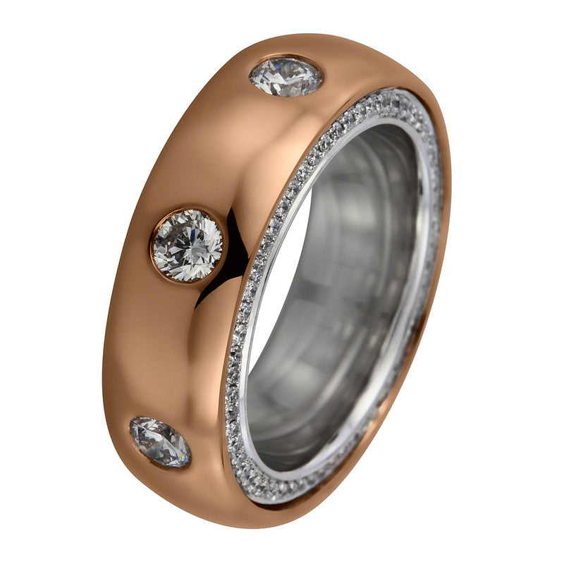 Ring    aus 750/-18 Karat Rotgold / Weißgold mit 123 Diamanten 2