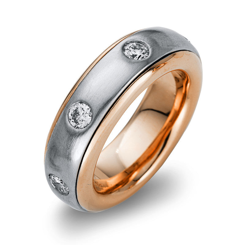 Ring    aus 750/-18 Karat Rotgold / Weißgold mit 7 Diamanten 1