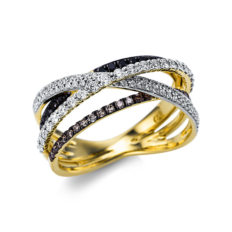 Ring    aus 750/-18 Karat Gelbgold mit 128 Diamanten 0