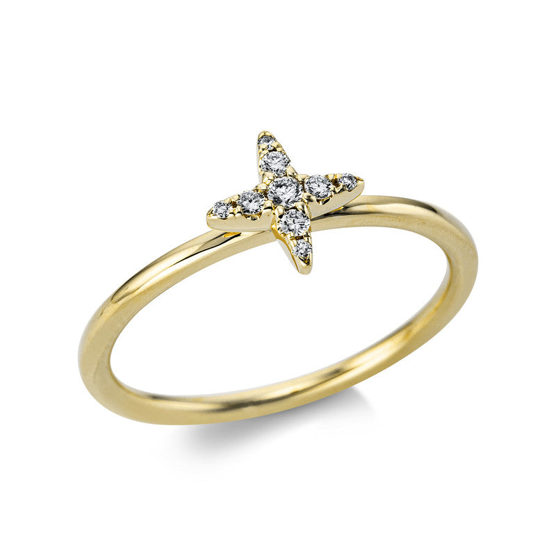 Ring    aus 585/-14 Karat Gelbgold mit 9 Diamanten 0