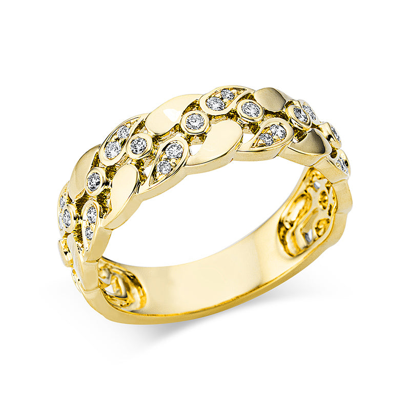 Ring    aus 750/-18 Karat Gelbgold mit 23 Diamanten 0