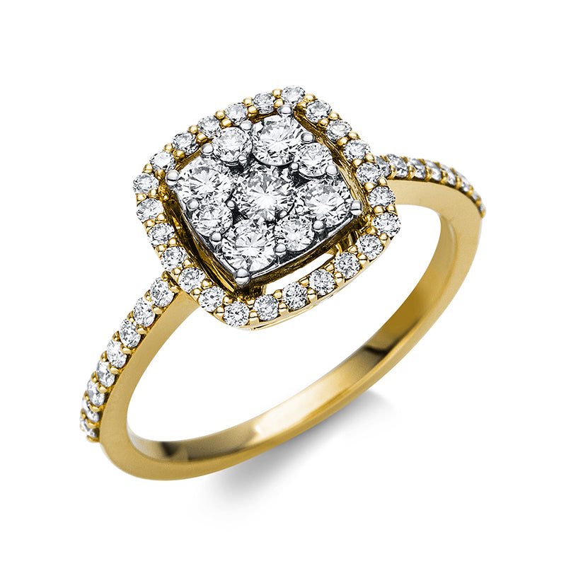 Ring    aus 585/-14 Karat Gelbgold mit 49 Diamanten 0