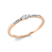 Ring - Solitaire mit Seitenbesatz aus Gold mit Diamanten - 1AD56