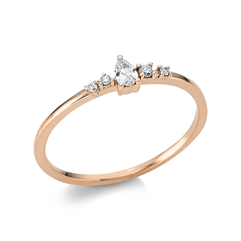 Ring    aus 750/-18 Karat Rotgold mit 5 Diamanten 0