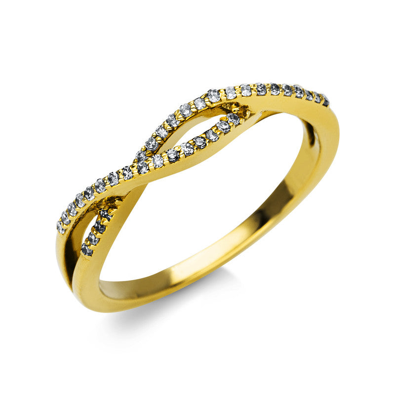 Ring    aus 750/-18 Karat Gelbgold mit 40 Diamanten 0