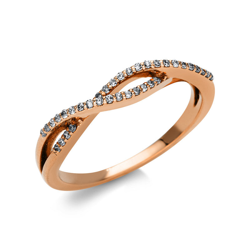 Ring    aus 750/-18 Karat Rotgold mit 40 Diamanten 0