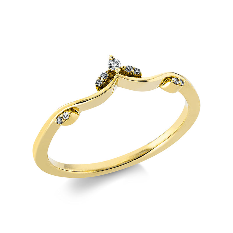 Ring    aus 750/-18 Karat Gelbgold mit 9 Diamanten 0