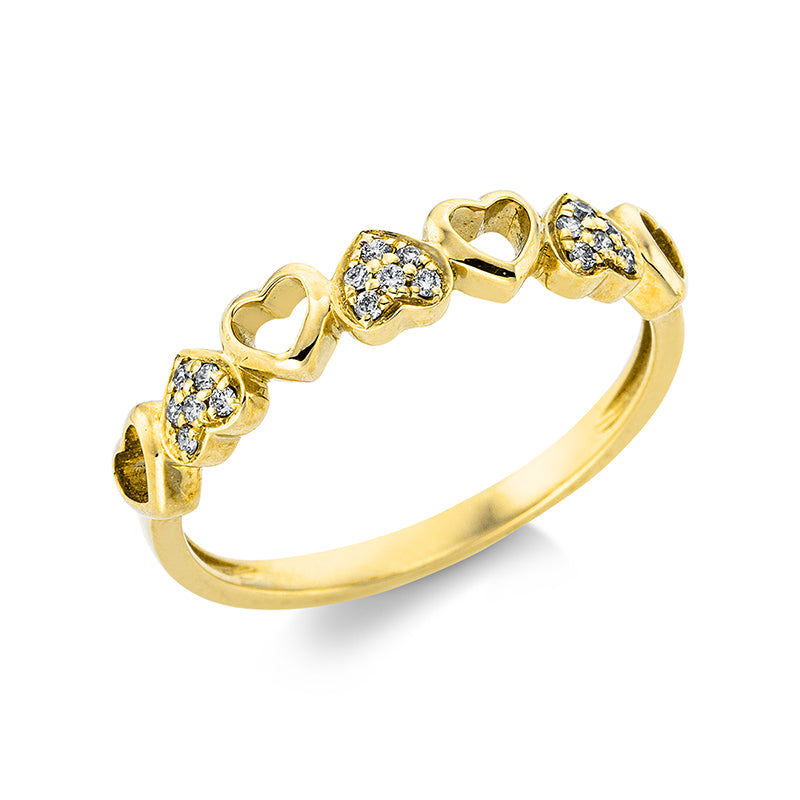 Ring    aus 750/-18 Karat Gelbgold mit 18 Diamanten 0