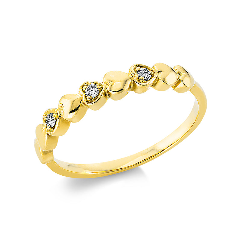 Ring    aus 750/-18 Karat Gelbgold mit 3 Diamanten 0