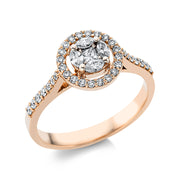 Ring    aus 750/-18 Karat Rotgold mit 39 Diamanten 0