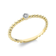 Ring - Solitaire aus Gold mit Diamant, Fassung rhodiniert - 1AH62