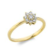 Ring    aus 750/-18 Karat Gelbgold mit 9 Diamanten 0