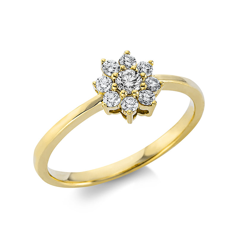 Ring    aus 750/-18 Karat Gelbgold mit 9 Diamanten 0