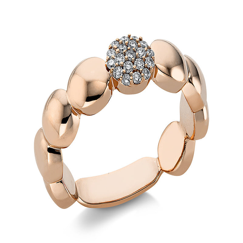 Ring    aus 750/-18 Karat Rotgold mit 19 Diamanten 0