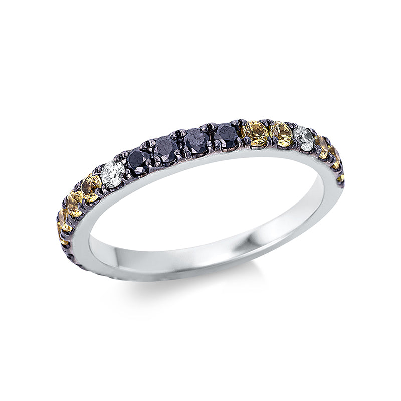Ring mit Saphir  aus 750/-18 Karat Weißgold mit 9 Diamanten 0