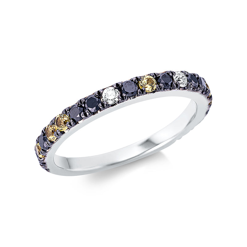 Ring mit Saphir  aus 750/-18 Karat Weißgold mit 14 Diamanten 0