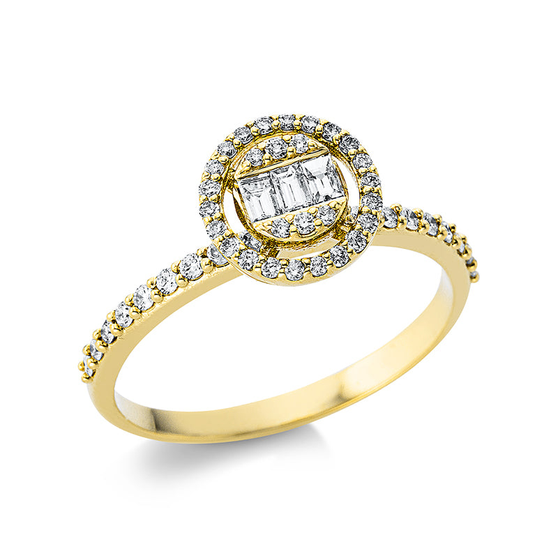 Ring    aus 750/-18 Karat Gelbgold mit 49 Diamanten 0