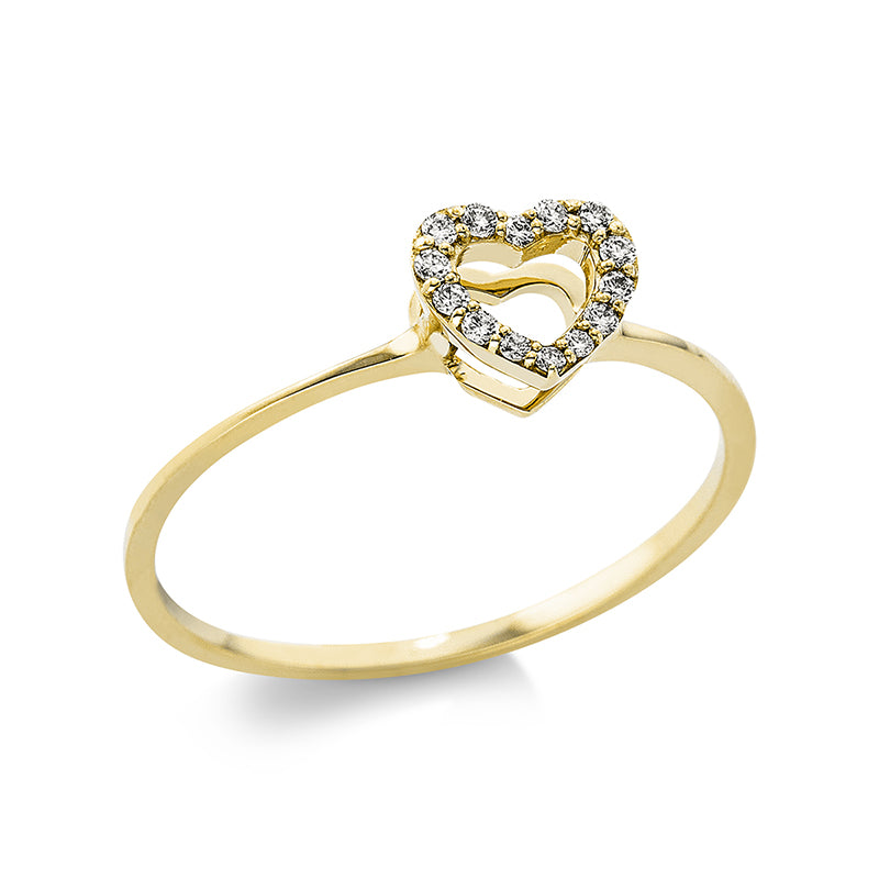 Ring    aus 750/-18 Karat Gelbgold mit 14 Diamanten 0