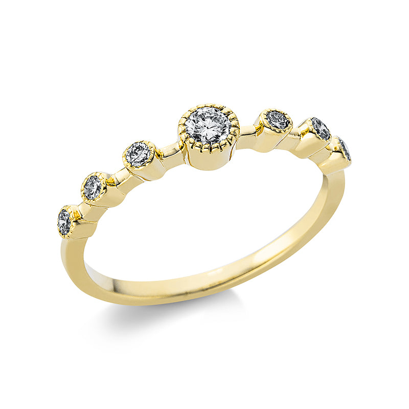 Ring    aus 750/-18 Karat Gelbgold mit 7 Diamanten 0