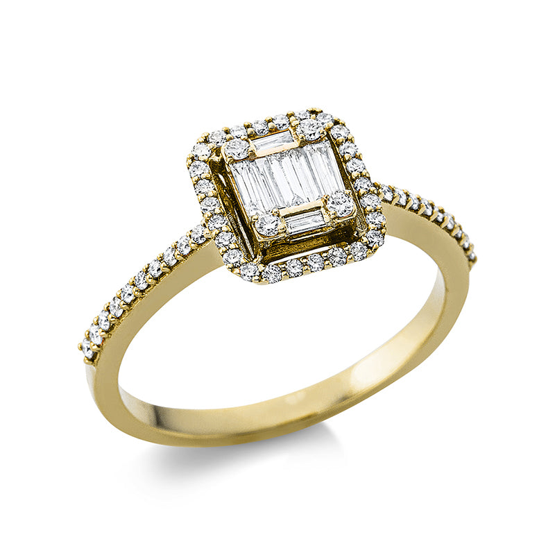 Ring    aus 750/-18 Karat Gelbgold mit 57 Diamanten 0