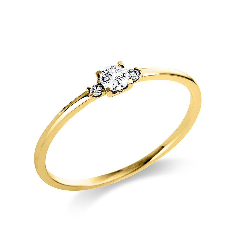 Ring    aus 585/-14 Karat Gelbgold mit 3 Diamanten 0