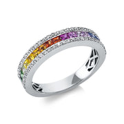 Ring - Regenbogen-Schmuck aus Gold mit Diamanten mit Saphir - 1AR79