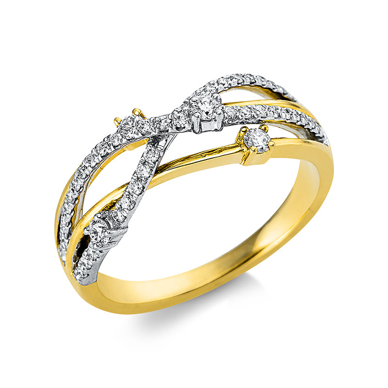 Ring    aus 750/-18 Karat Gelbgold mit 49 Diamanten 0