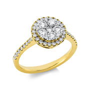 Ring - Halo Sparkle aus Gold mit Diamanten - 1AT09