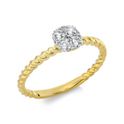 Ring - Halo Sparkle aus Gold mit Diamanten - 1AT35