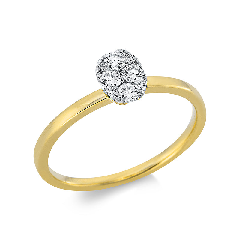 Ring - Halo Sparkle aus Gold mit Diamanten - 1AT42
