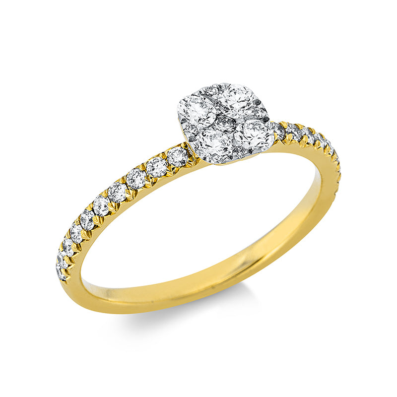 Ring    aus 750/-18 Karat Gelbgold / Weißgold mit 31 Diamanten 0