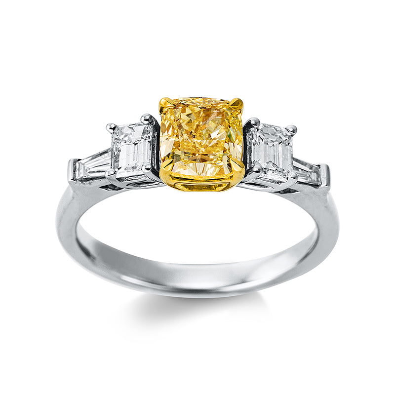 Ring    aus 750/-18 Karat Weißgold / Gelbgold mit 5 Diamanten 1