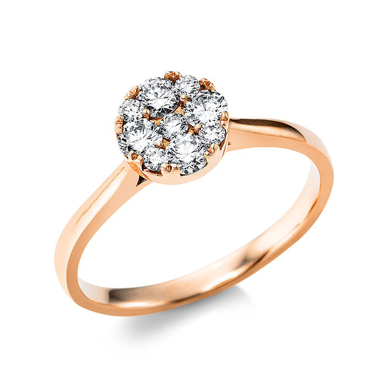 Ring    aus 750/-18 Karat Rotgold mit 9 Diamanten 0