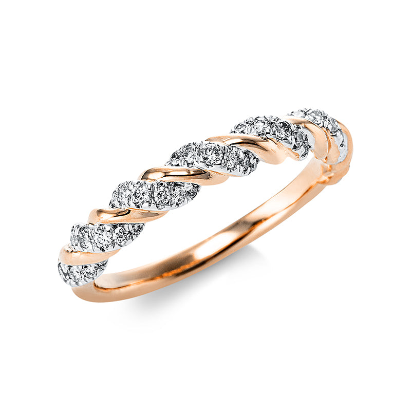 Ring    aus 750/-18 Karat Rotgold mit 47 Diamanten 0